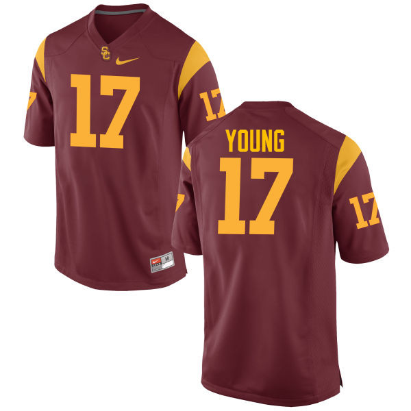 Men #17 Keyshawn Young USC Trojans College Football Jerseys-Cardinal